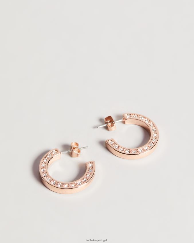 joia Ted Baker brinco de argola de cristal senatta cor rosa ouro mulheres 8X6HDF1044