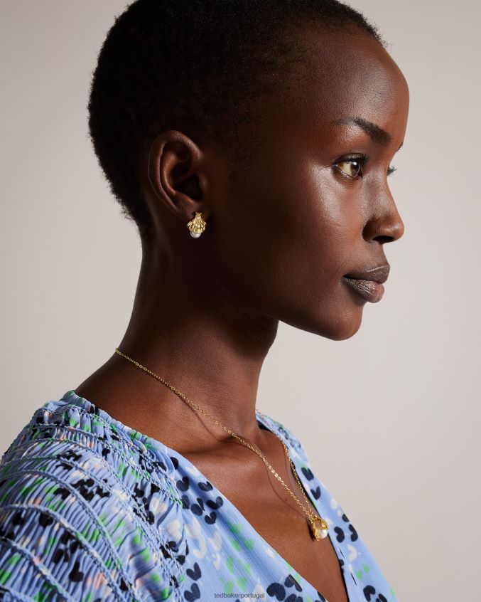 joia Ted Baker brincos de concha de molusco callien cor de ouro mulheres 8X6HDF1058