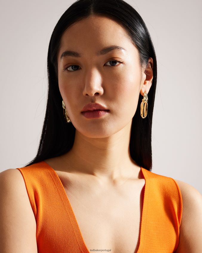 joia Ted Baker brincos de corrente ondulada rendali cor de ouro mulheres 8X6HDF1057