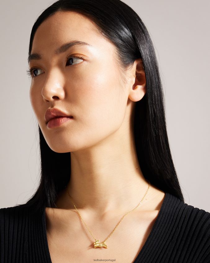 joia Ted Baker colar com pingente de coelho rabsa cor de ouro mulheres 8X6HDF1118