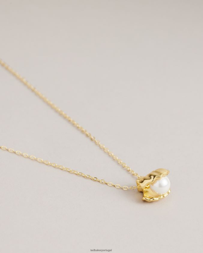 joia Ted Baker colar com pingente de concha clamra cor de ouro mulheres 8X6HDF1046
