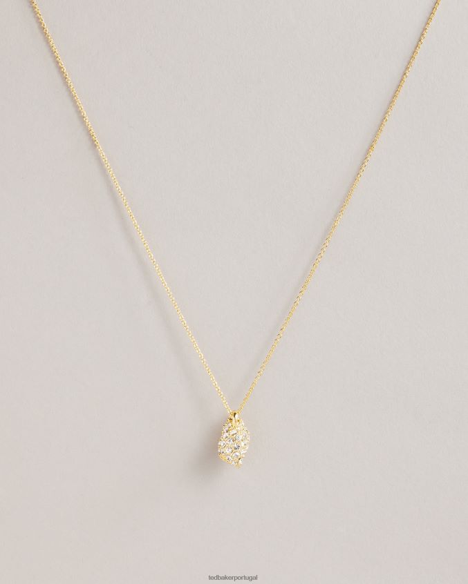 joia Ted Baker colar com pingente de concha de cristal sorayaa cor de ouro mulheres 8X6HDF1106