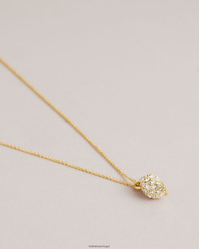 joia Ted Baker colar com pingente de concha de cristal sorayaa cor de ouro mulheres 8X6HDF1106