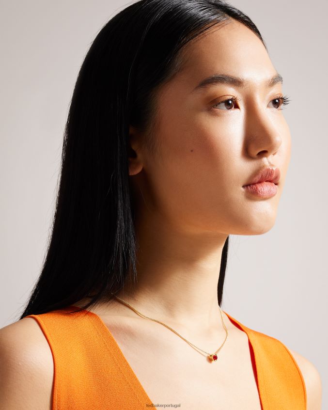 joia Ted Baker colar com pingente de coração de vidro harparh vermelho mulheres 8X6HDF1069