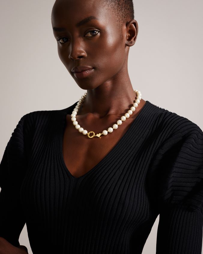 joia Ted Baker colar de pérolas e magnólia de vidro palooma cor de ouro mulheres 8X6HDF985