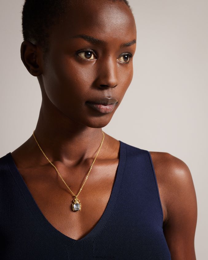 joia Ted Baker colar de pingente de inseto do amor luban cor de ouro mulheres 8X6HDF1072