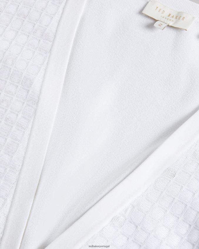 roupas Ted Baker Cardigan de malha com detalhes de lantejoulas Baliner branco mulheres 8X6HDF156