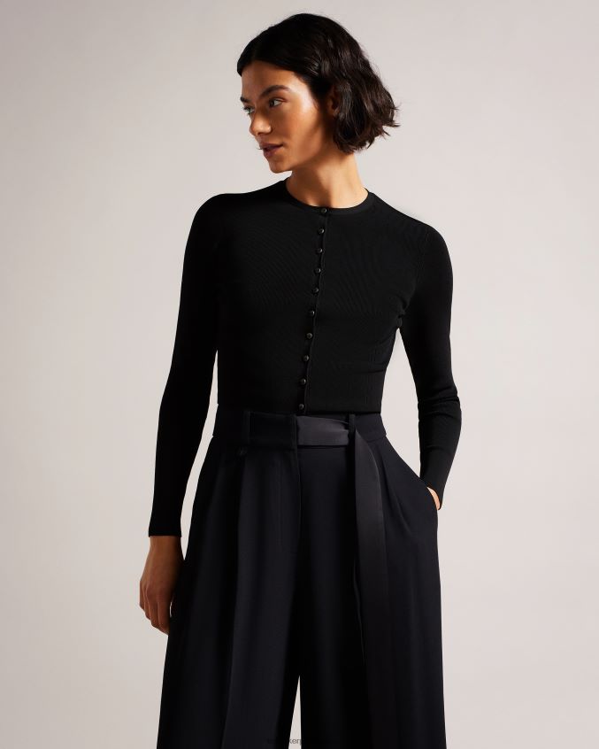 roupas Ted Baker camilda cardigan cropped rayon preto mulheres 8X6HDF399
