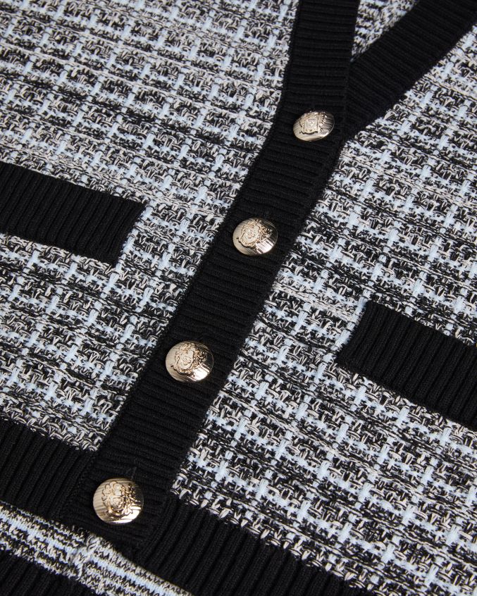 roupas Ted Baker cardigã carmein check easy fit marfim mulheres 8X6HDF448