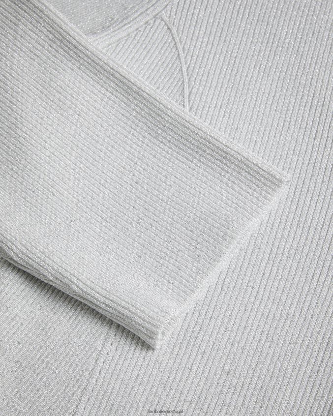 roupas Ted Baker loeesa cardigan cropped metalizado branco mulheres 8X6HDF390