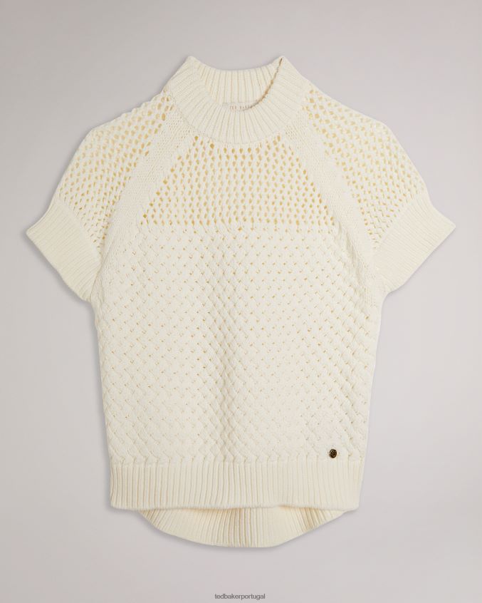 roupas Ted Baker Stena Basket Stitch Regata branco mulheres 8X6HDF400