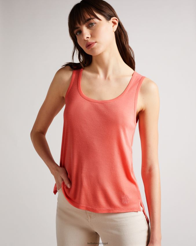 roupas Ted Baker camiseta derien easy fit coral mulheres 8X6HDF420