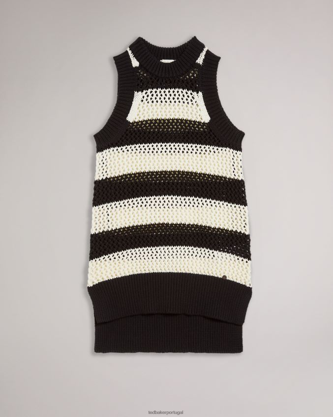 roupas Ted Baker heide regata listrada com costura aberta branco mulheres 8X6HDF572