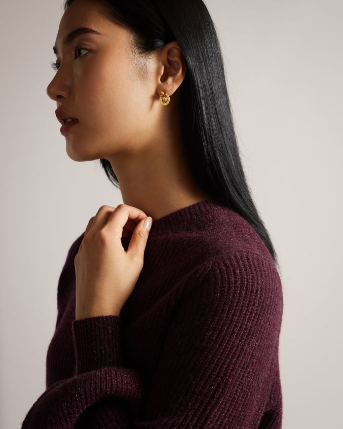 roupas Ted Baker Giona suéter mescla de caxemira e lurex roxo profundo mulheres 8X6HDF163