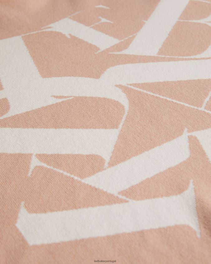 roupas Ted Baker suéter de malha jacquard da marca elssiaa rosa mulheres 8X6HDF97