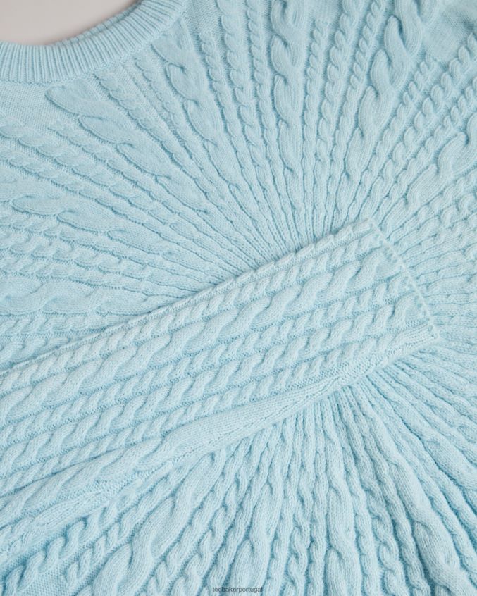 roupas Ted Baker suéter de tricô circular kimila azul claro mulheres 8X6HDF83