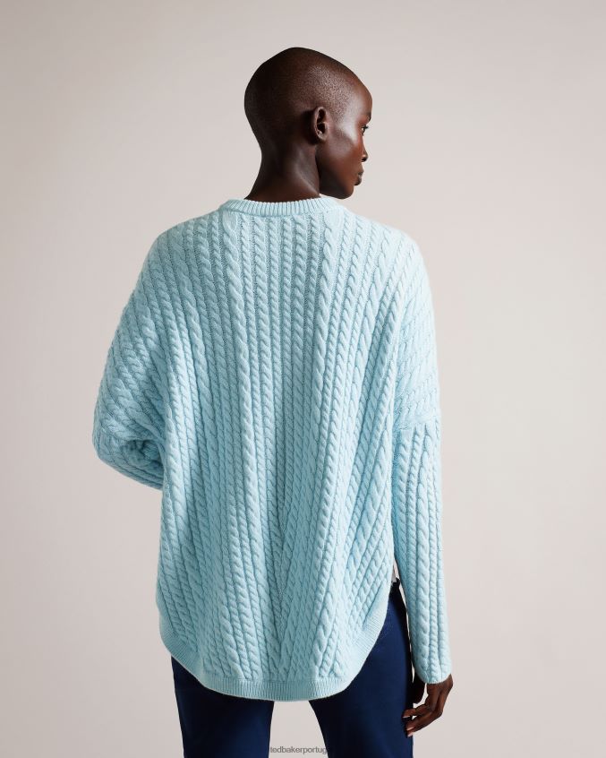 roupas Ted Baker suéter de tricô circular kimila azul claro mulheres 8X6HDF83