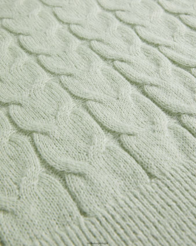 roupas Ted Baker suéter de tricô com mistura de lã e mohair Veolaa luz verde mulheres 8X6HDF98