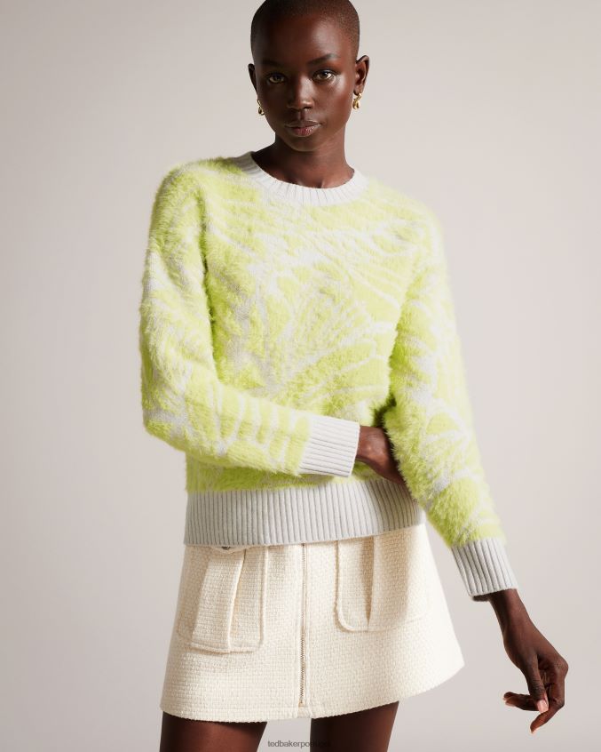 roupas Ted Baker suéter jacquard marrlo easy fit verde pálido mulheres 8X6HDF91