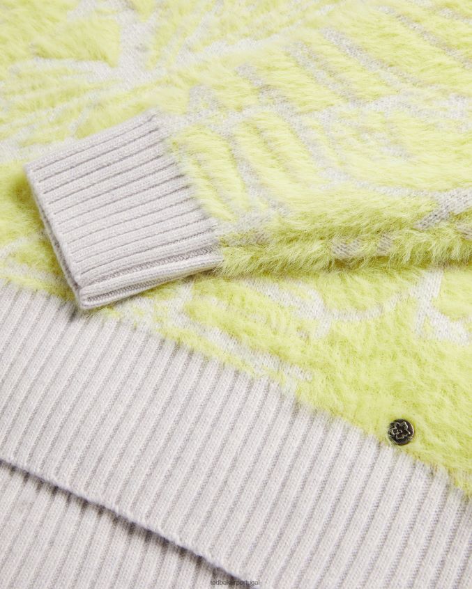 roupas Ted Baker suéter jacquard marrlo easy fit verde pálido mulheres 8X6HDF91