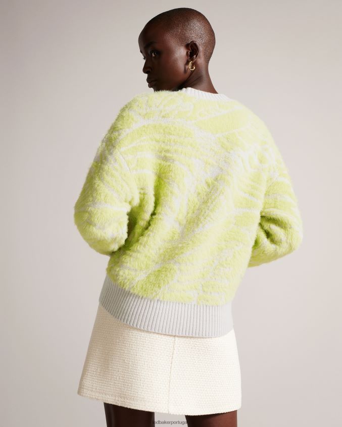 roupas Ted Baker suéter jacquard marrlo easy fit verde pálido mulheres 8X6HDF91