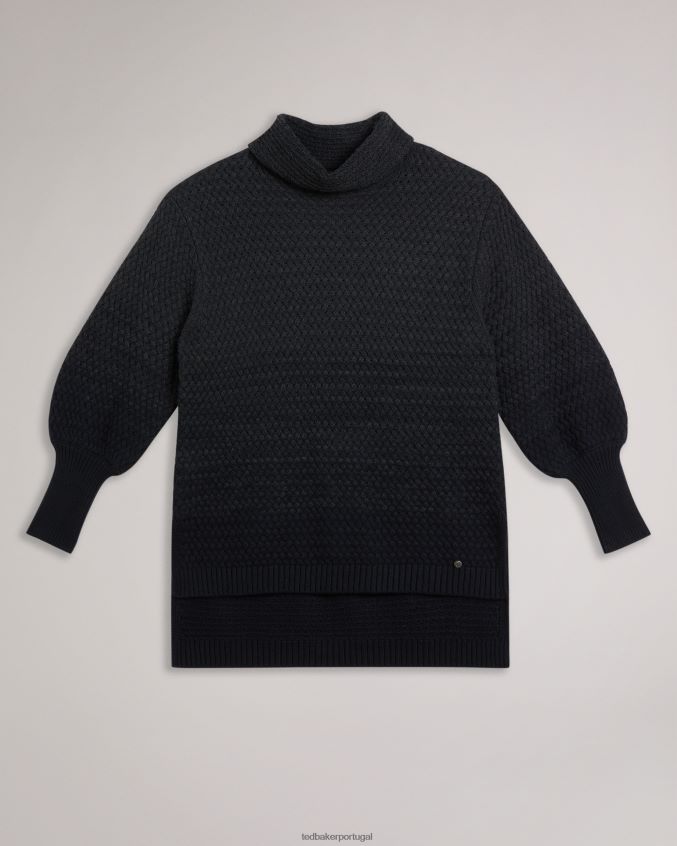 roupas Ted Baker suéter túnica eyeris com ponto cesta preto mulheres 8X6HDF403