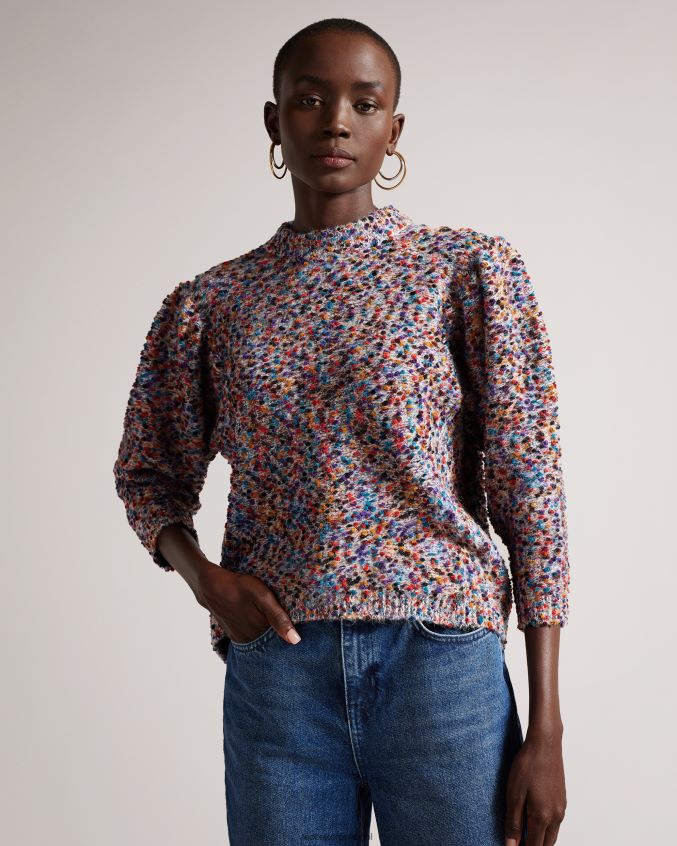 roupas Ted Baker suéter boucle de manga extrema ellinai preto mulheres 8X6HDF460