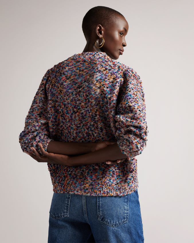 roupas Ted Baker suéter boucle de manga extrema ellinai preto mulheres 8X6HDF460