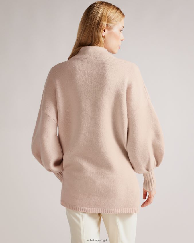 roupas Ted Baker suéter oversized com gola funil rruuby rosa escuro mulheres 8X6HDF461