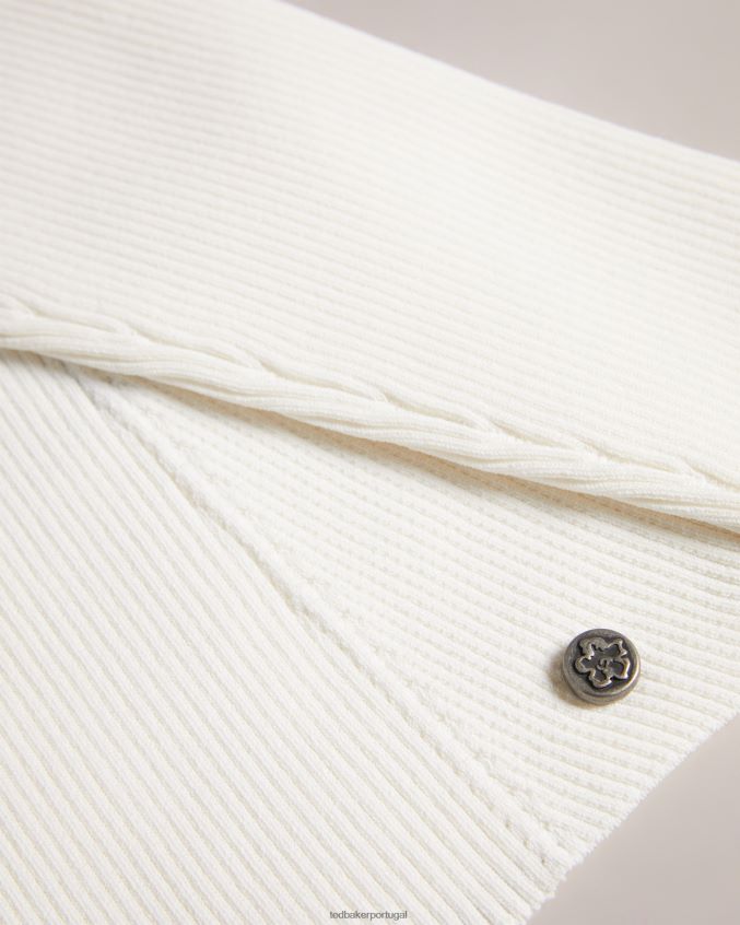 roupas Ted Baker blusa de malha com decote em coração helenh branco mulheres 8X6HDF99