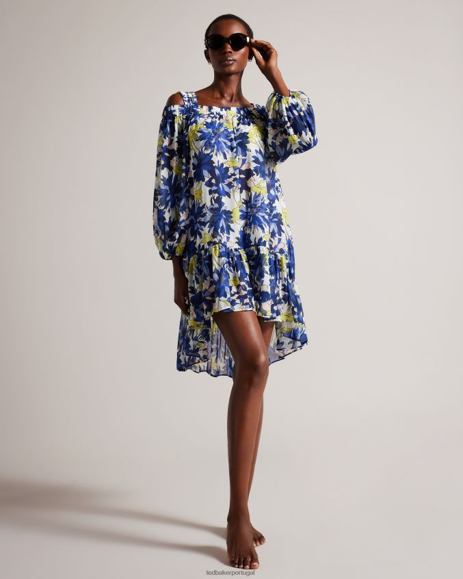 roupas Ted Baker Rossey floral com ombro de fora natural mulheres 8X6HDF480