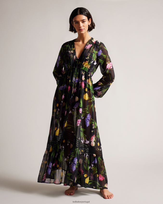 roupas Ted Baker capa zennie com detalhe de renda preto mulheres 8X6HDF272