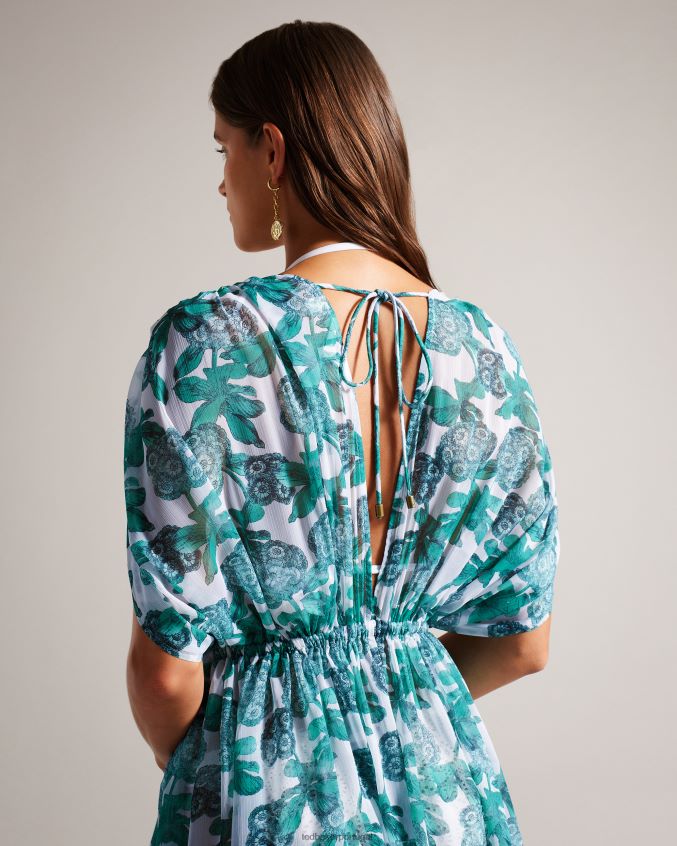 roupas Ted Baker saída de praia maxi floral luisah branco mulheres 8X6HDF466