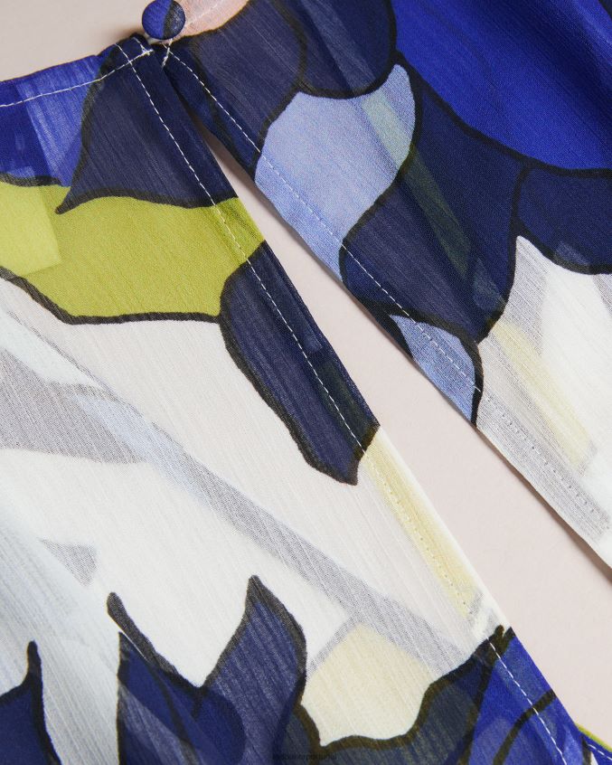 roupas Ted Baker blusa de praia com decote floral chrysan natural mulheres 8X6HDF442