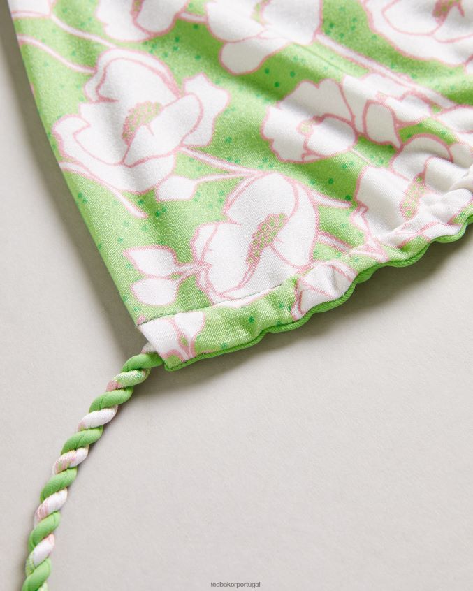 roupas Ted Baker top de biquíni reversível com estampa de papoula raela verde mulheres 8X6HDF416