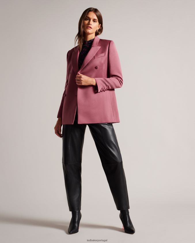 roupas Ted Baker Blazer boyfriend de cetim com trespassado duplo serafim roxo profundo mulheres 8X6HDF51