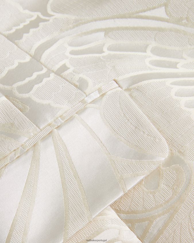 roupas Ted Baker Majia blazer jacquard slim fit com peito único natural mulheres 8X6HDF303