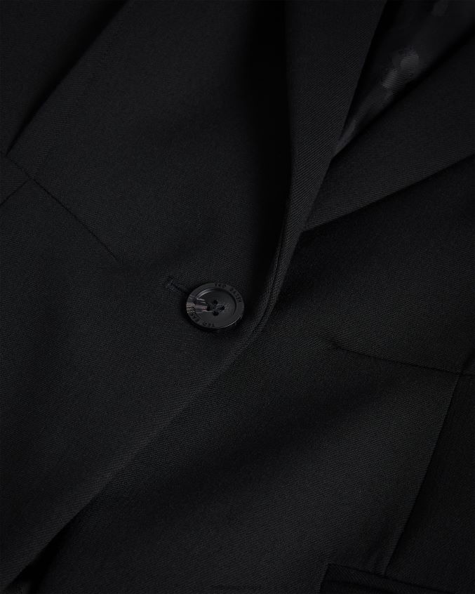 roupas Ted Baker blazer de peito único fritta longline preto mulheres 8X6HDF224