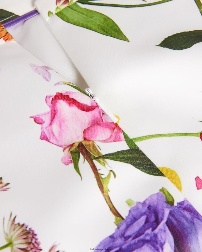 roupas Ted Baker Calça afunilada com estampa floral ziaaht branco mulheres 8X6HDF320