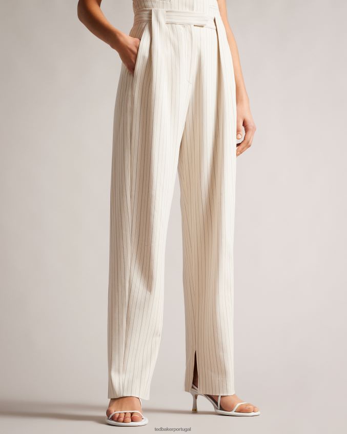 roupas Ted Baker calça cano sob medida kllarat creme mulheres 8X6HDF270
