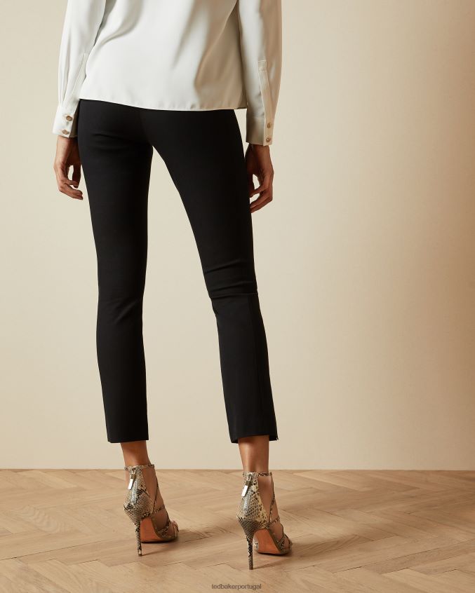 roupas Ted Baker calça ozete com detalhe de fenda preto mulheres 8X6HDF370