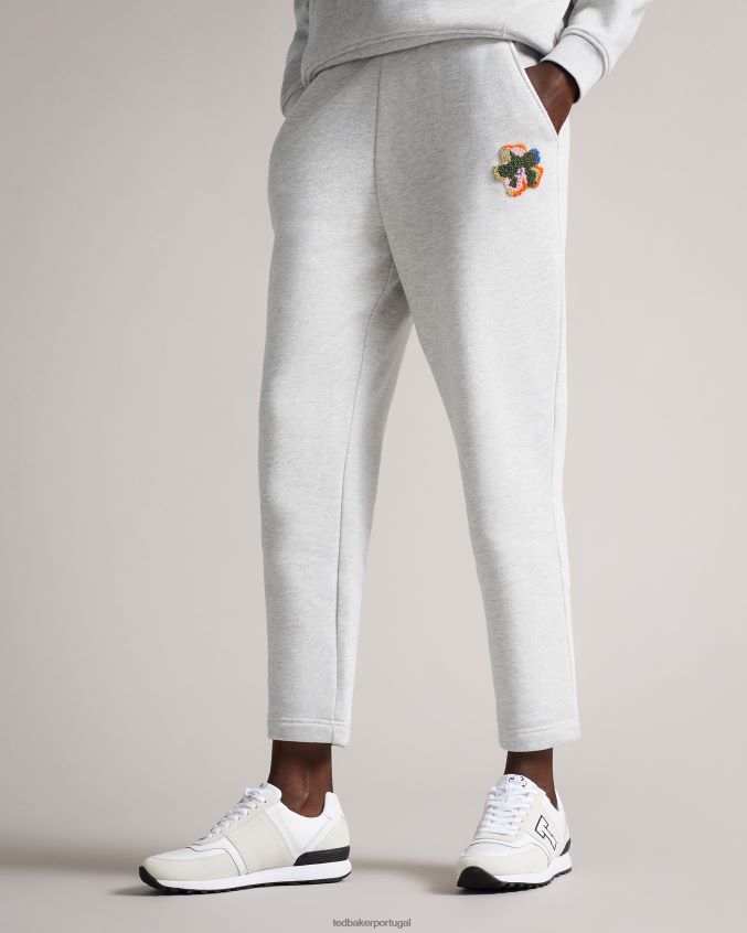 roupas Ted Baker calça jogger nicolez com flor meio cinza mulheres 8X6HDF590