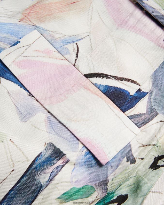 roupas Ted Baker shorts de alfaiataria com estampa abstrata tarinah branco mulheres 8X6HDF439