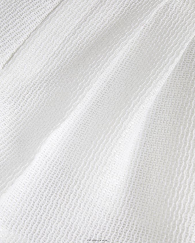 roupas Ted Baker shorts de alfaiataria tirsa com cinto largo branco mulheres 8X6HDF483