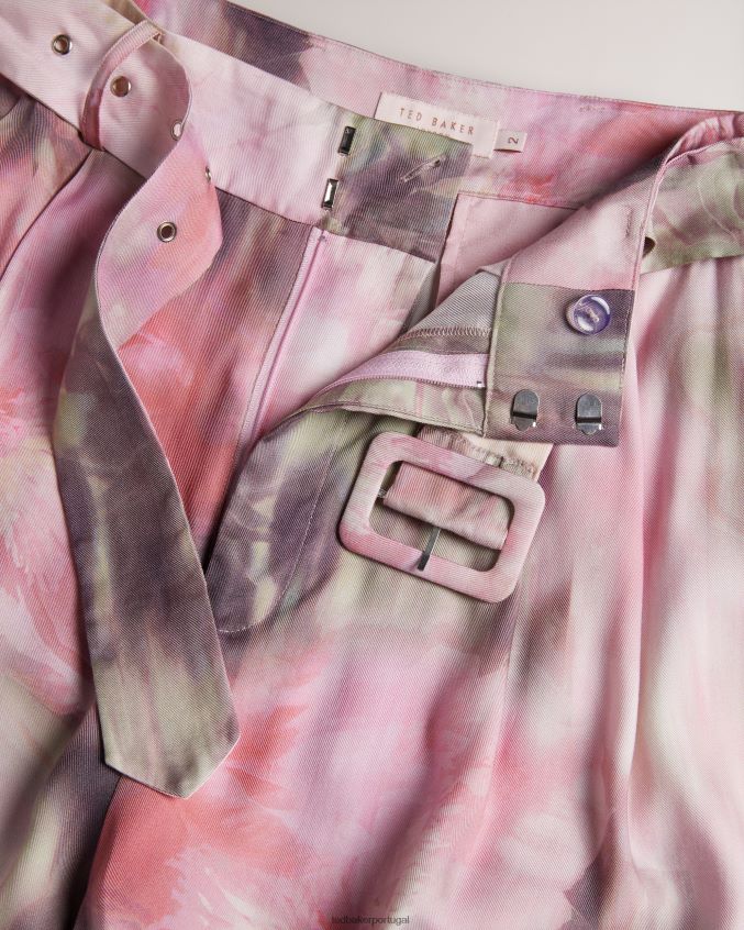 roupas Ted Baker shorts sob medida estampados ayaaz coral mulheres 8X6HDF222