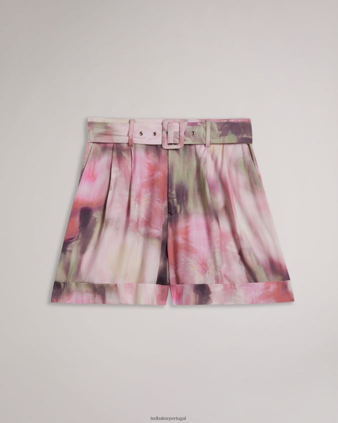 roupas Ted Baker shorts sob medida estampados ayaaz coral mulheres 8X6HDF222