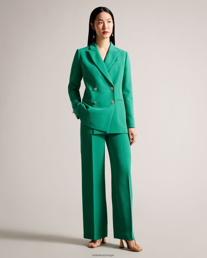 roupas Ted Baker Jaqueta trespassada Llayla com botões em relevo verde mulheres 8X6HDF482