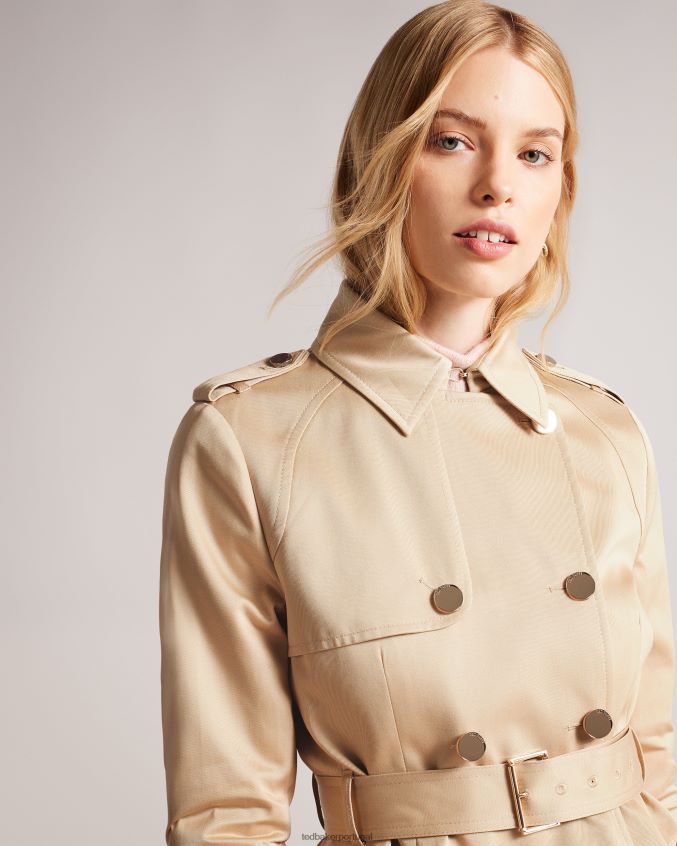 roupas Ted Baker Trench coat leve à prova de banho robbii natural mulheres 8X6HDF178