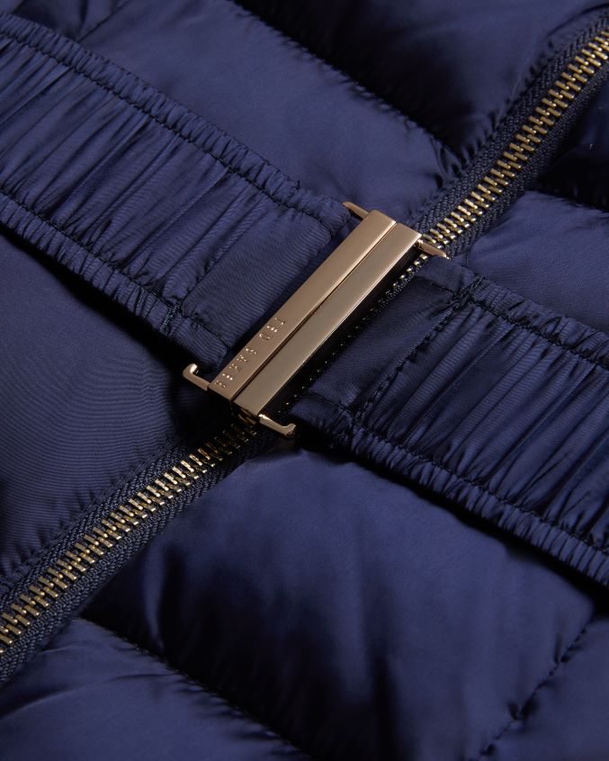 roupas Ted Baker aliciee casaco longo acolchoado à prova de banho marinha mulheres 8X6HDF78