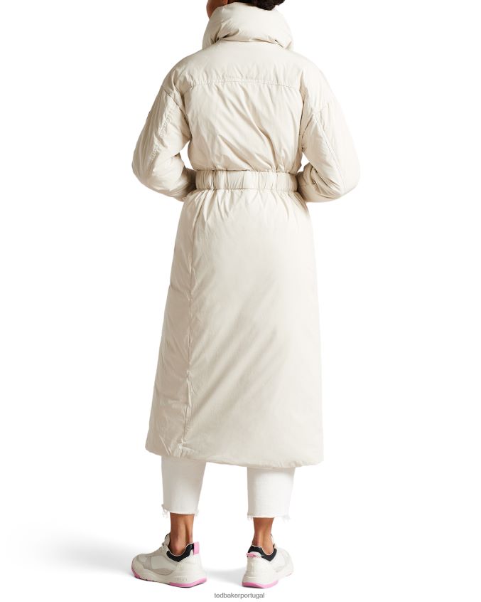 roupas Ted Baker casaco com cinto e palangre aliccee branco mulheres 8X6HDF656